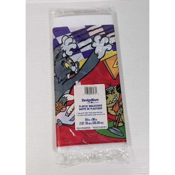Vintage new 1997 Cartoon Network “Wacky Racing” Plastic Table Cover  54" x 96" - Picture 1 of 6